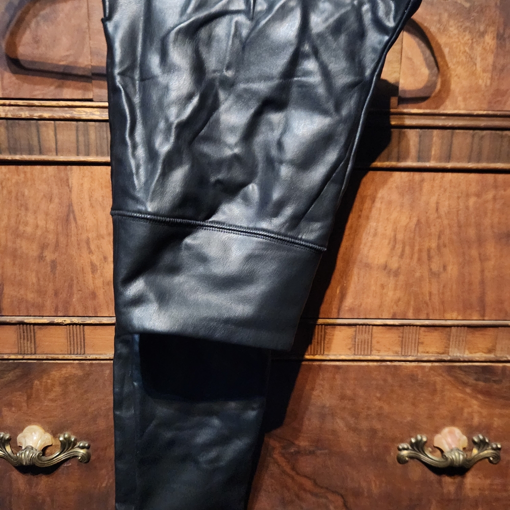 Black Faux Leather Pants